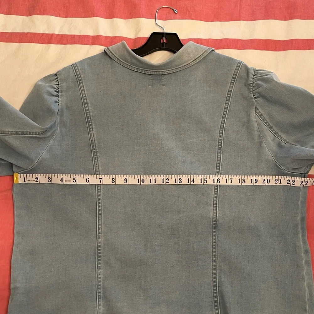 NIC+ZOE Denim Jacket 1X Light Blue Stretch Femme Girly Details - Picture 4 of 10